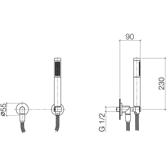 Dornbracht TARA Schlauchbrausegarnitur mit Einzelrosetten
