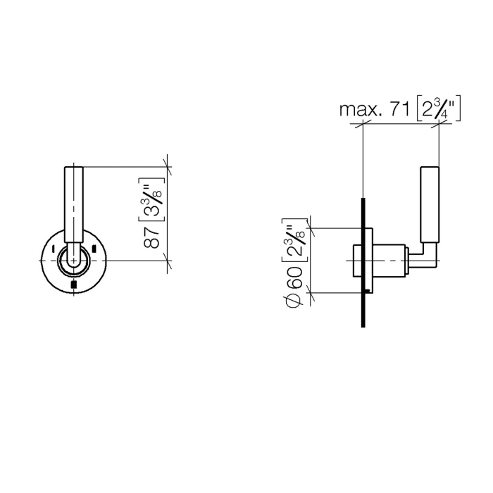 Dornbracht TARA UP-Dreiwege-Umstellung mit Hebelgriff