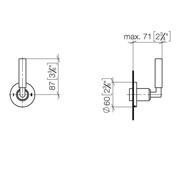 Dornbracht TARA UP-Zweiwege-Umstellung mit Hebelgriff