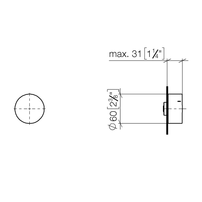 Dornbracht Unterputz-Dreiwege-Umstellung, Griff rund, ohne Rosette