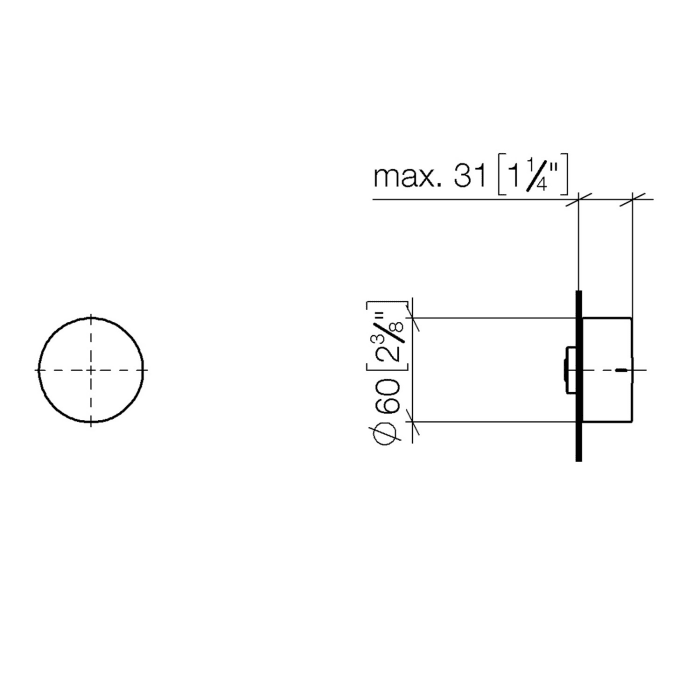 Dornbracht Unterputz-Zweiwege-Umstellung, Griff rund, ohne Rosette