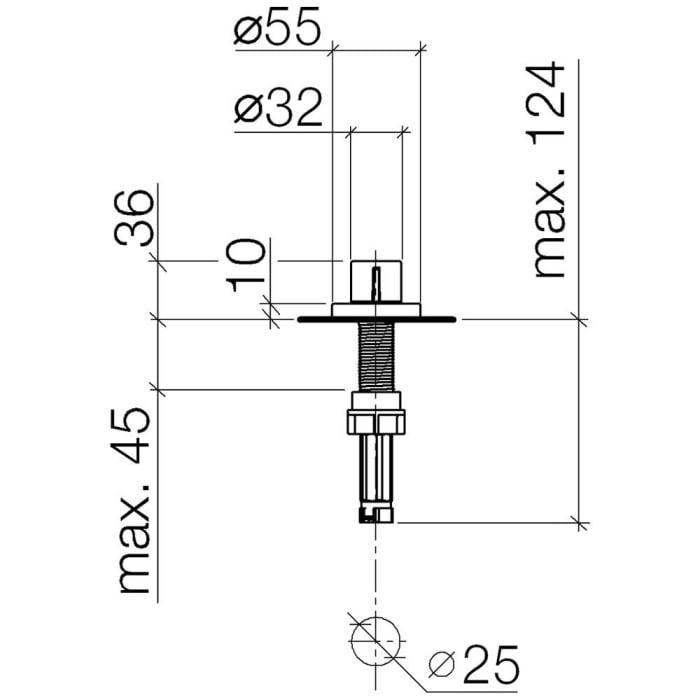 Dornbracht Excenterbetätigung mit Drehknopf