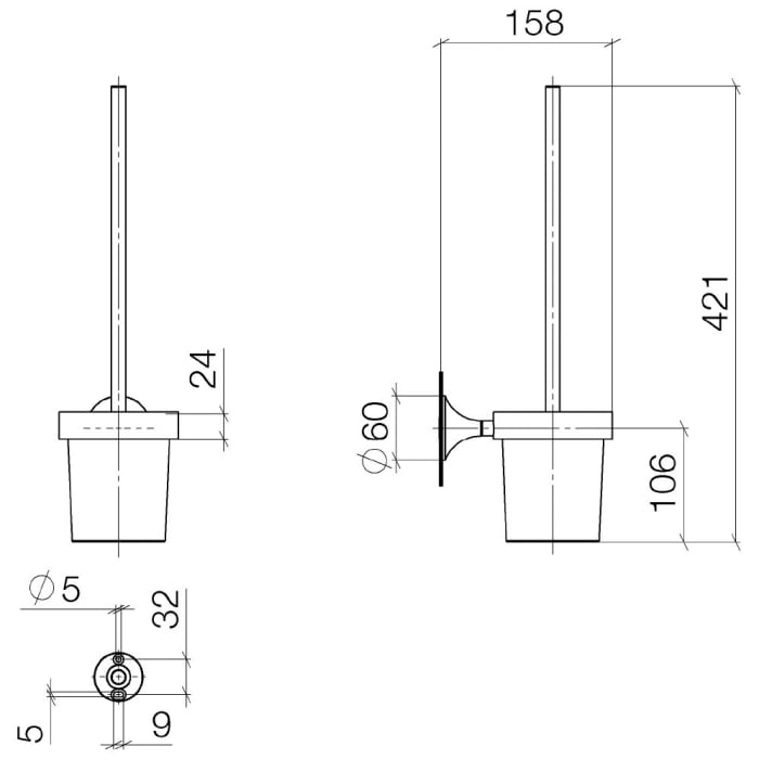Dornbracht VAIA Toiletten-Bürstengarnitur, Wandmodell