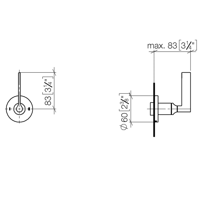 Dornbracht VAIA UP-Zweiwege-Umstellung mit Hebelgriff