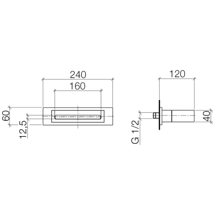 Dornbracht Waterfall Schwallauslauf für Wandmontage