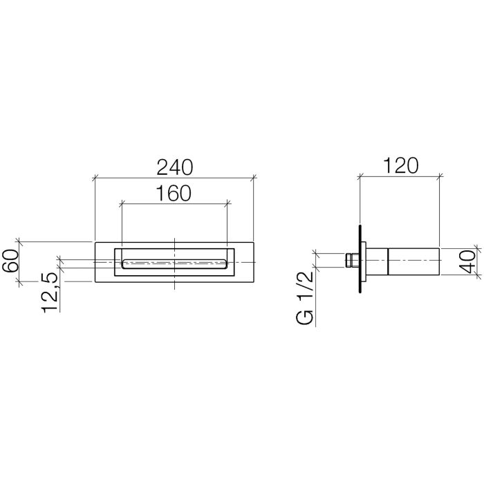 Dornbracht Waterfall Schwallauslauf für Wandmontage