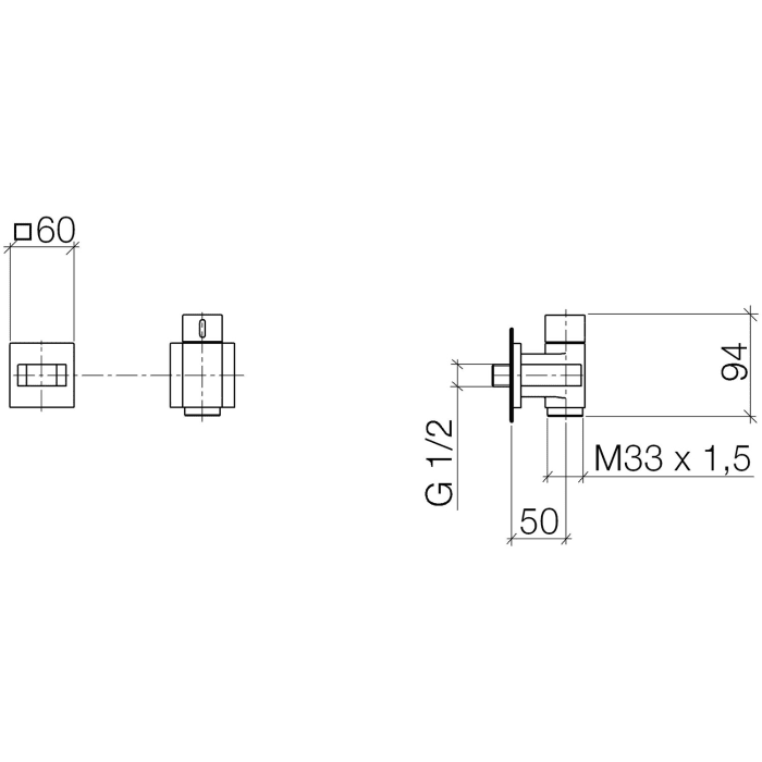 Dornbracht WaterTube Kneipp-Wandanschlussbogen mit Ventil und Schlauchhalterung