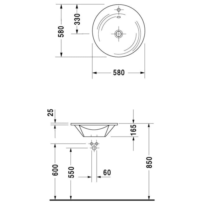 Duravit Starck 1 Möbelwaschtisch 58 cm