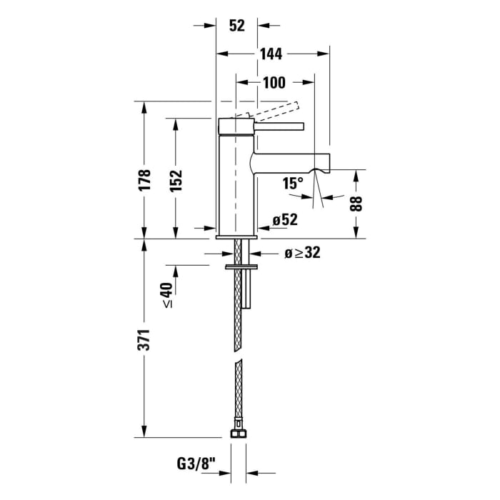 Duravit Circle Einhebel-Waschtischmischer S ohne Zugstangen-Ablaufgarnitur