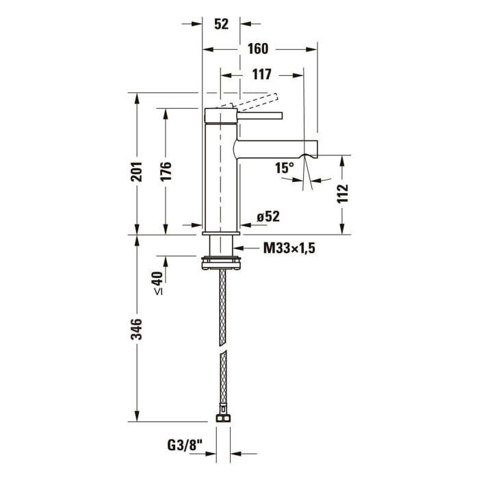 Duravit Circle Einhebel-Waschtischmischer M ohne Zugstangen-Ablaufgarnitur