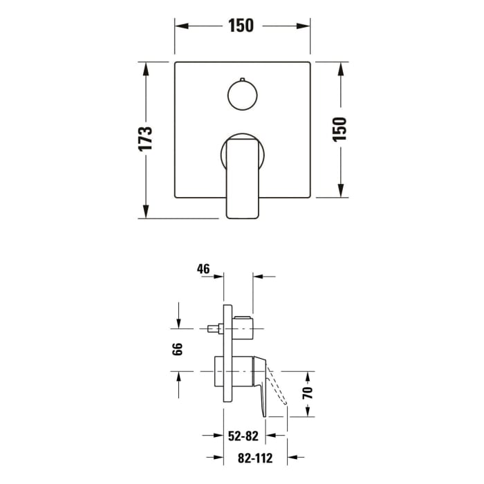 Duravit Manhattan Einhebel-Brausemischer Unterputz mit Umsteller