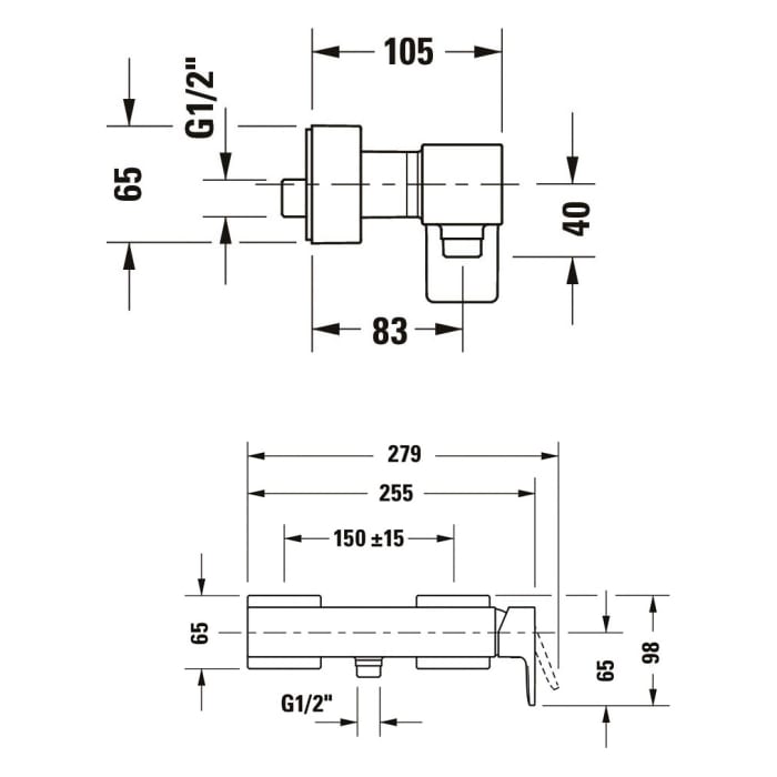 Duravit Manhattan Einhebel-Brausemischer Aufputz