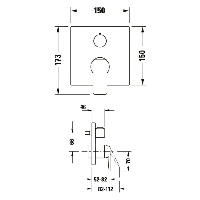 Duravit Manhattan Einhebel-Wannenmischer Unterputz mit Umsteller