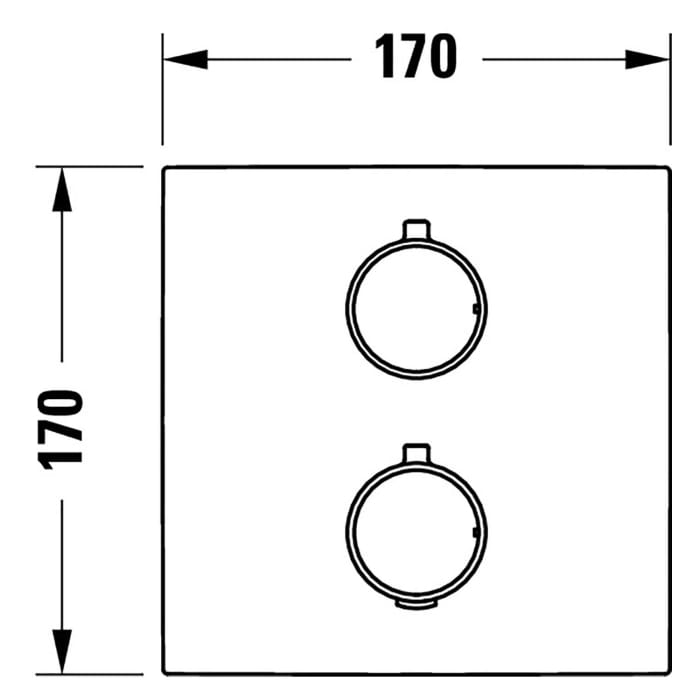 Duravit Thermostatarmaturen Thermostat Unterputz Set, eckig