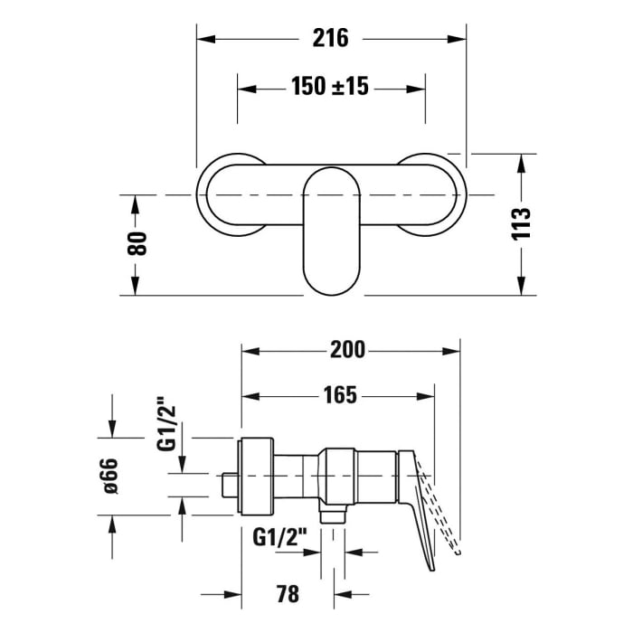 Duravit Wave Einhebel-Brausemischer Aufputz