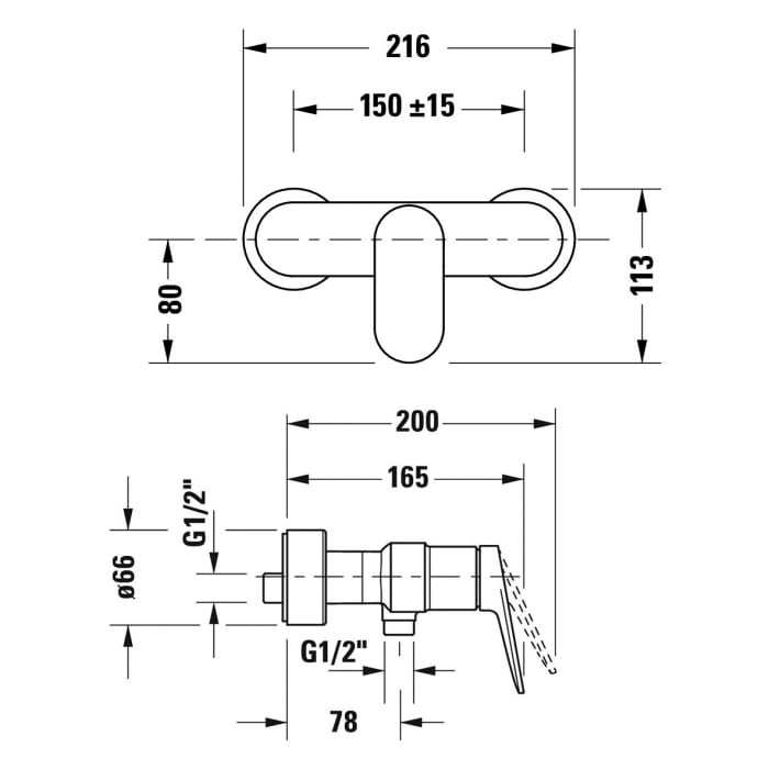Duravit Wave Einhebel-Brausemischer Aufputz