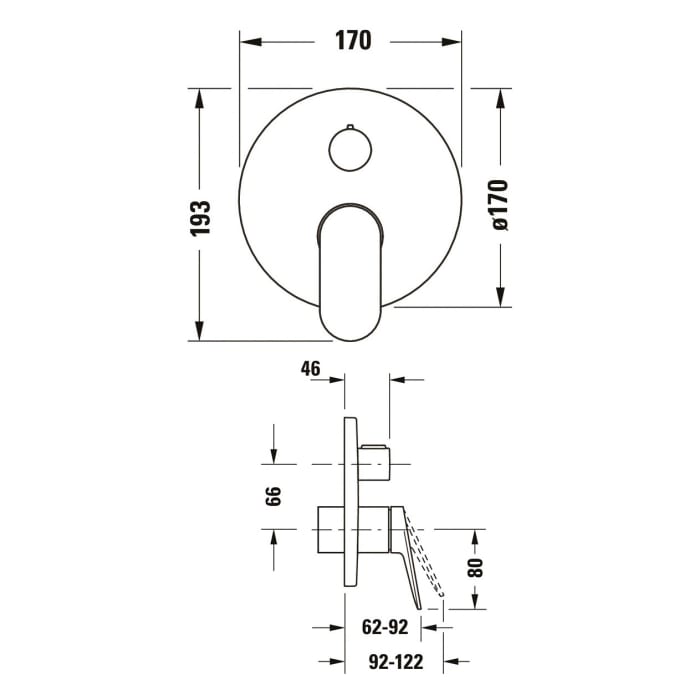 Duravit Wave Einhebel-Wannenmischer mit Umsteller