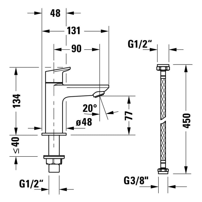 Duravit Wave Standventil ohne Ablaufgarnitur