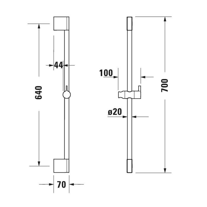Duravit Brausestange 70 cm