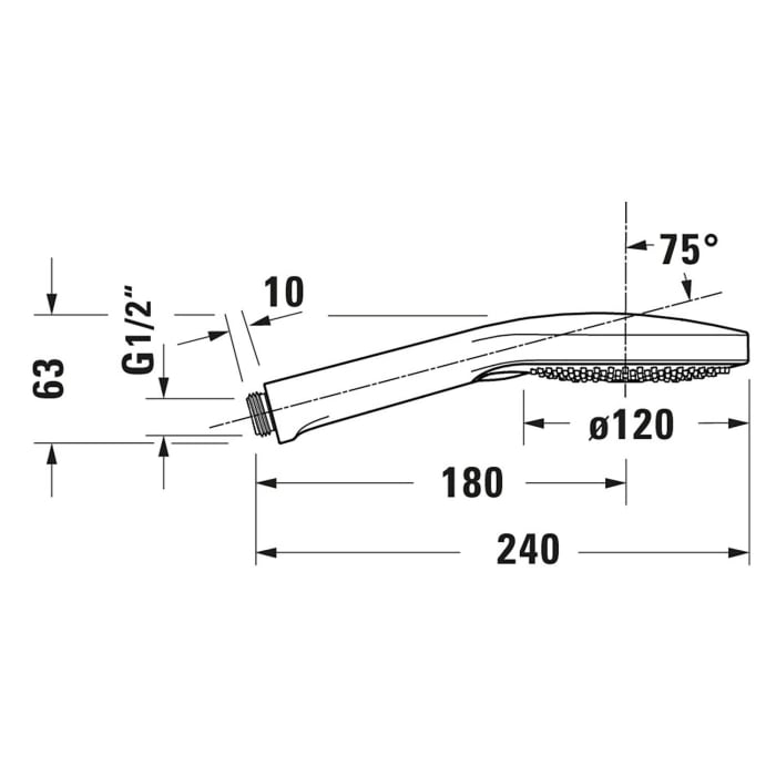 Duravit Handbrause 3jet Click! 12 cm MinusFlow