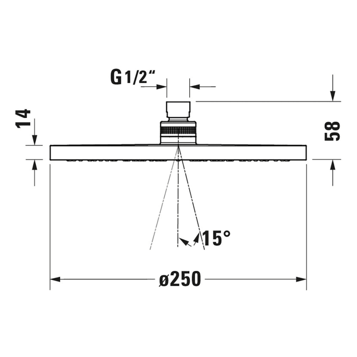 Duravit Kopfbrause 1jet Ø 25 cm MinusFlow