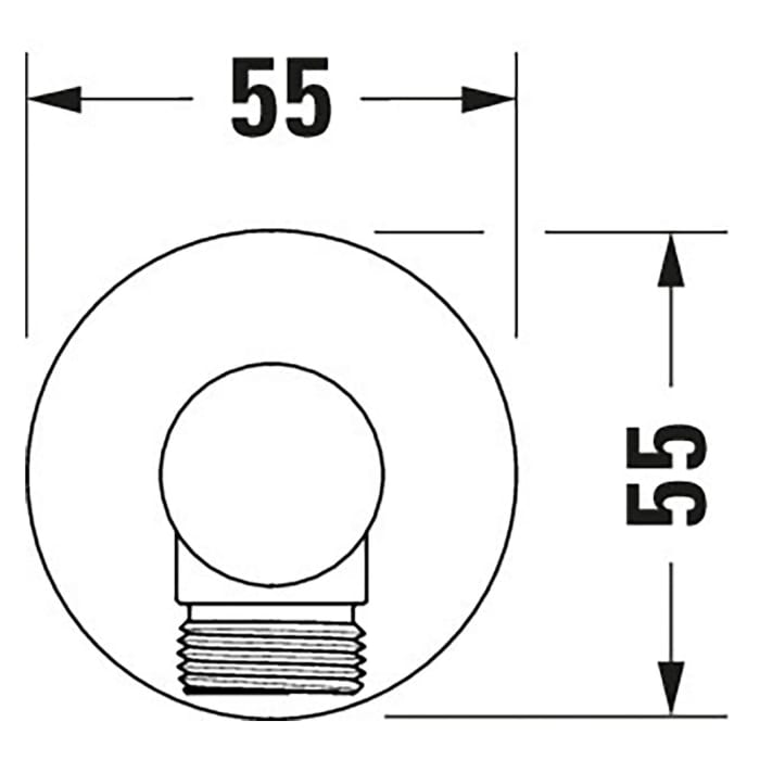 Duravit Wandanschlussbogen ohne Brausehalter mit runder Rosette