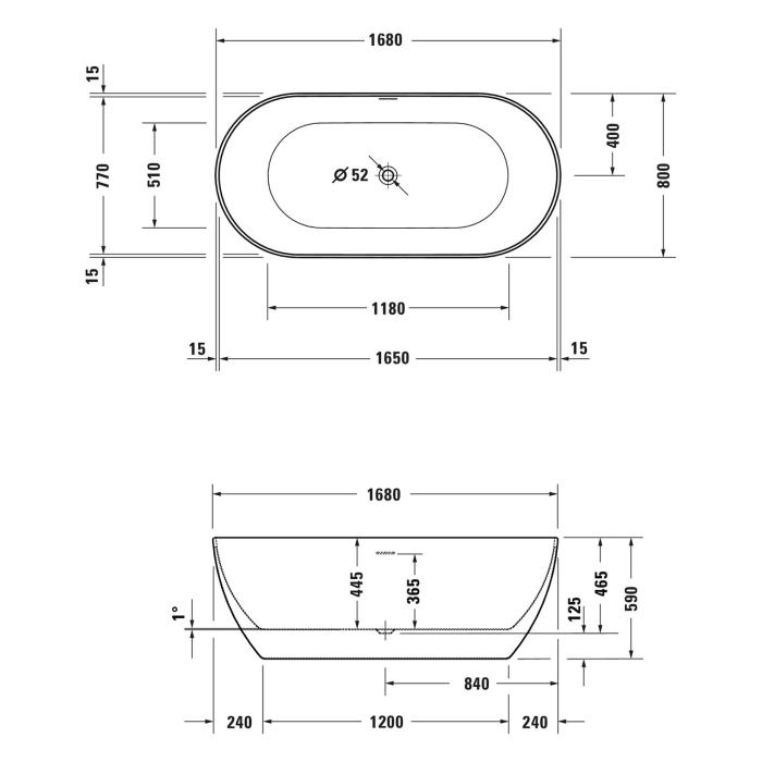 Duravit DuraKanto Badewanne 170 x 80 cm