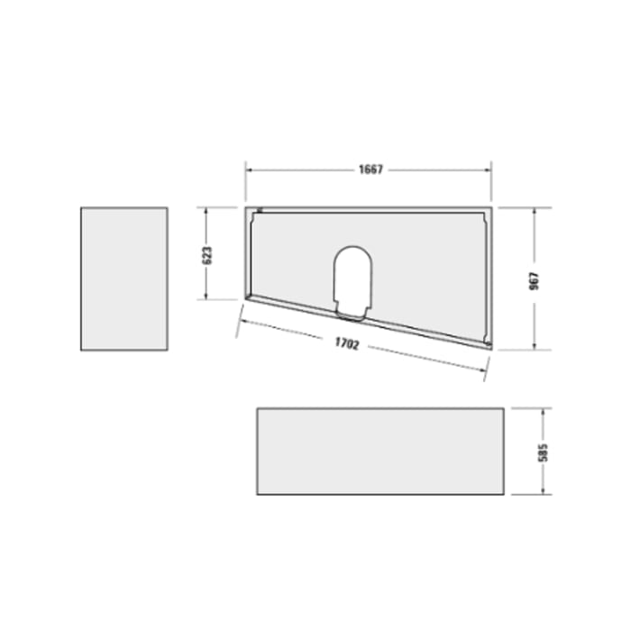 Duravit No.1 Badewannenträger 167 x 97 x 57 cm