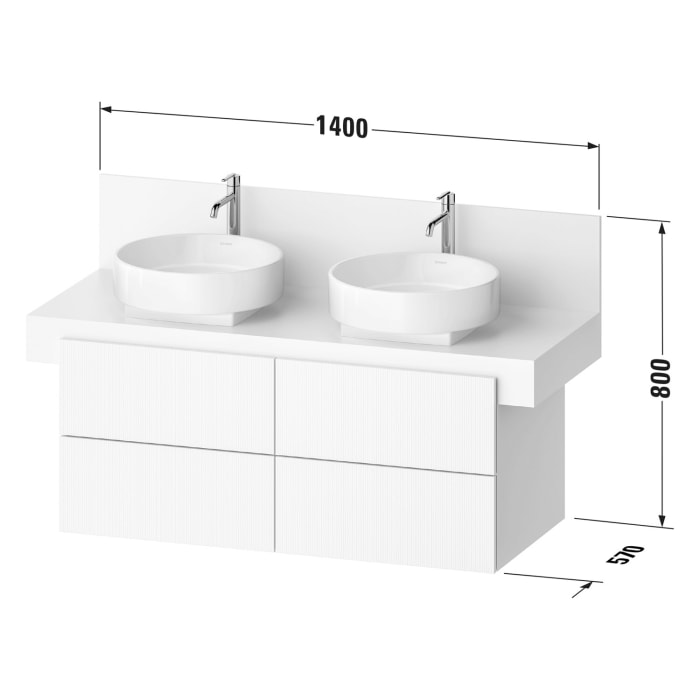 Duravit Balcoon Waschtischunterschrank mit Konsole 140 cm