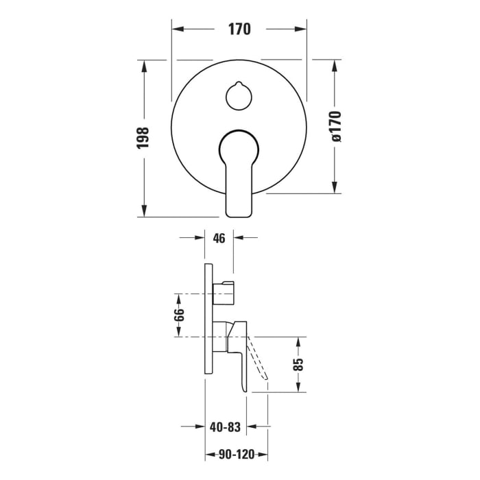 Duravit D-Code Einhebel-Wannenmischer Unterputz