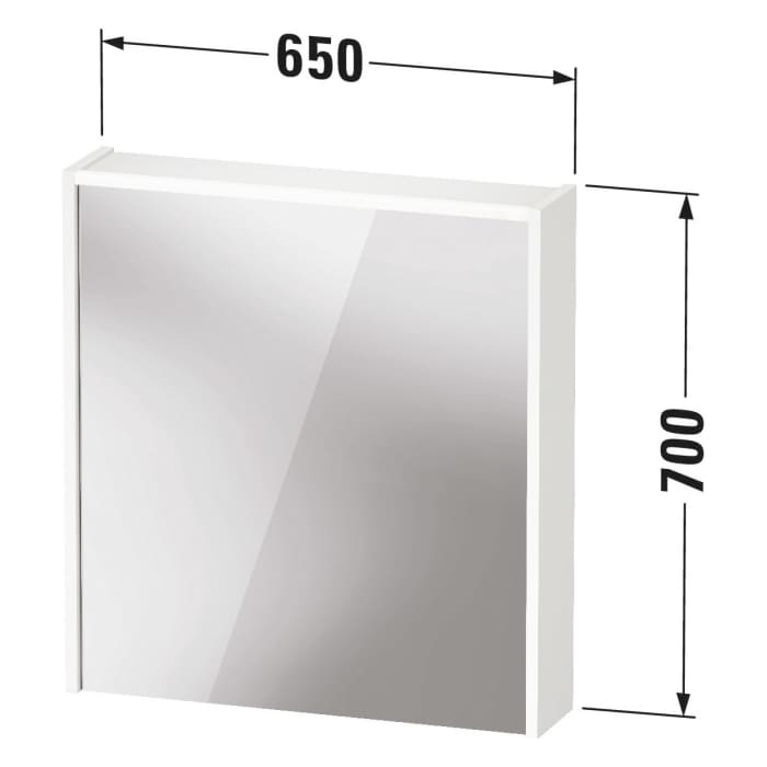 Duravit D-Code LED-Spiegelschrank 65 x 70 cm, Türanschlag links
