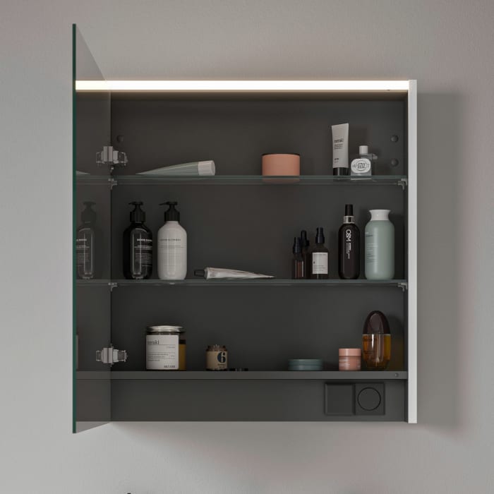 Duravit D-Code LED-Spiegelschrank 65 x 70 cm, Türanschlag links