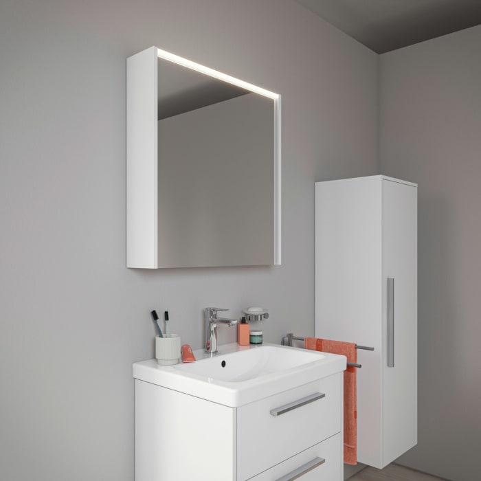 Duravit D-Code LED-Spiegelschrank 65 x 70 cm, Türanschlag rechts