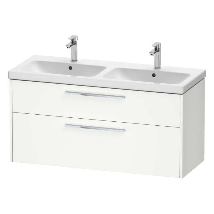 Duravit D-Code Waschtischunterbau 118,4 cm, 2 Auszüge, Griff chrom