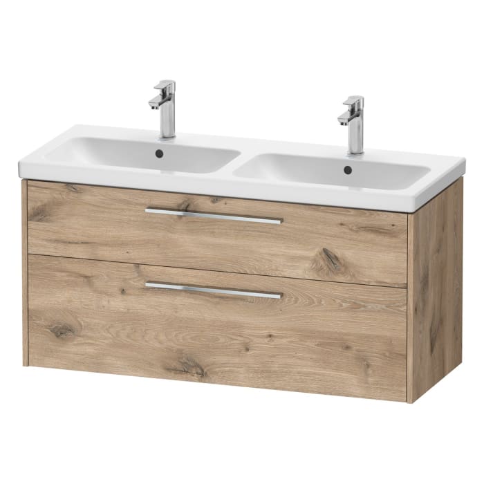 Duravit D-Code Waschtischunterbau 118,4 cm, 2 Auszüge, Griff chrom