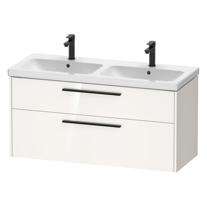 Duravit D-Code Waschtischunterbau 118,4 cm, 2 Auszüge, Griff diamantschwarz