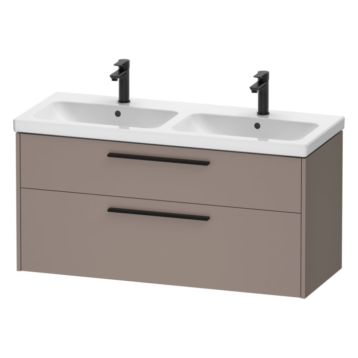Duravit D-Code Waschtischunterbau 118,4 cm, 2 Auszüge, Griff diamantschwarz