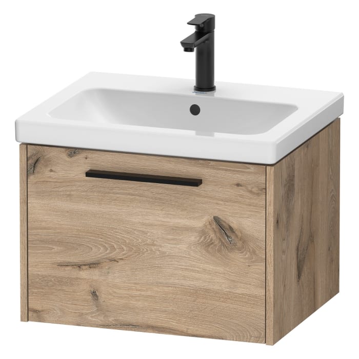 Duravit D-Code Waschtischunterbau 58,4 cm, 1 Auszug, Griff diamantschwarz