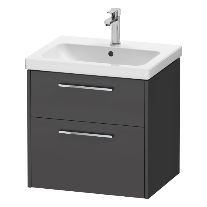 Duravit D-Code Waschtischunterbau 58,4 cm, 2 Auszüge, Griff chrom