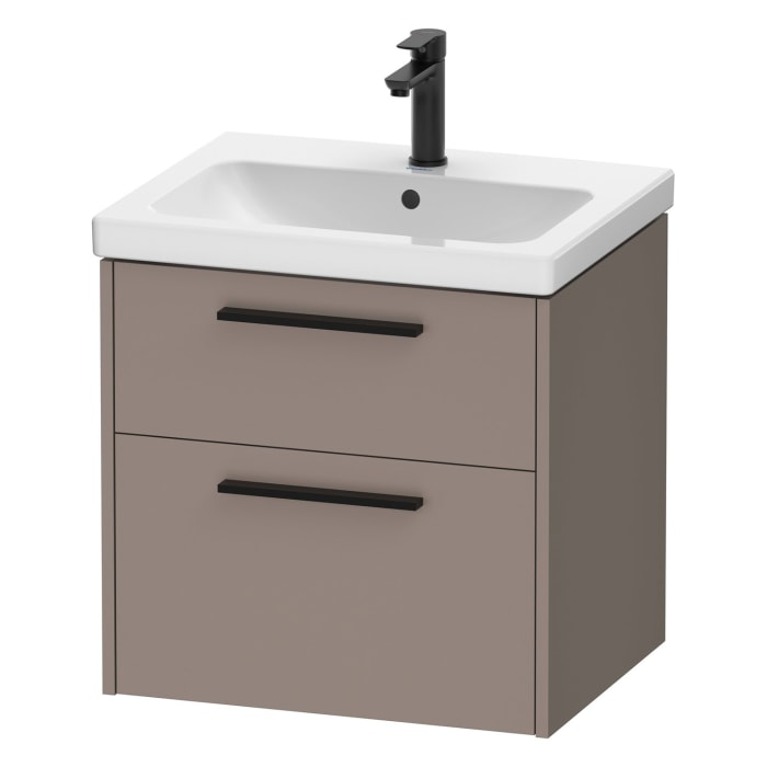 Duravit D-Code Waschtischunterbau 58,4 cm, 2 Auszüge, Griff diamantschwarz