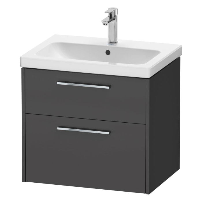 Duravit D-Code Waschtischunterbau 63,4 cm, 2 Auszüge, Griff chrom