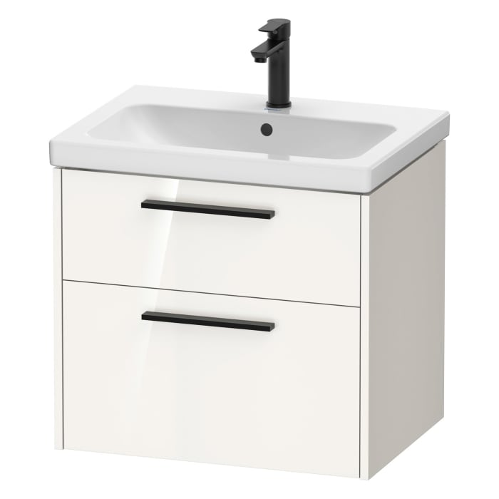 Duravit D-Code Waschtischunterbau 63,4 cm, 2 Auszüge, Griff diamantschwarz