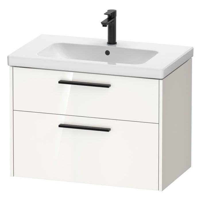 Duravit D-Code Waschtischunterbau 78,4 cm, 2 Auszüge, Griff diamantschwarz