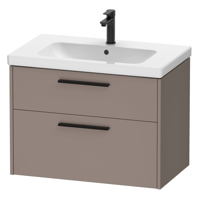 Duravit D-Code Waschtischunterbau 78,4 cm, 2 Auszüge, Griff diamantschwarz