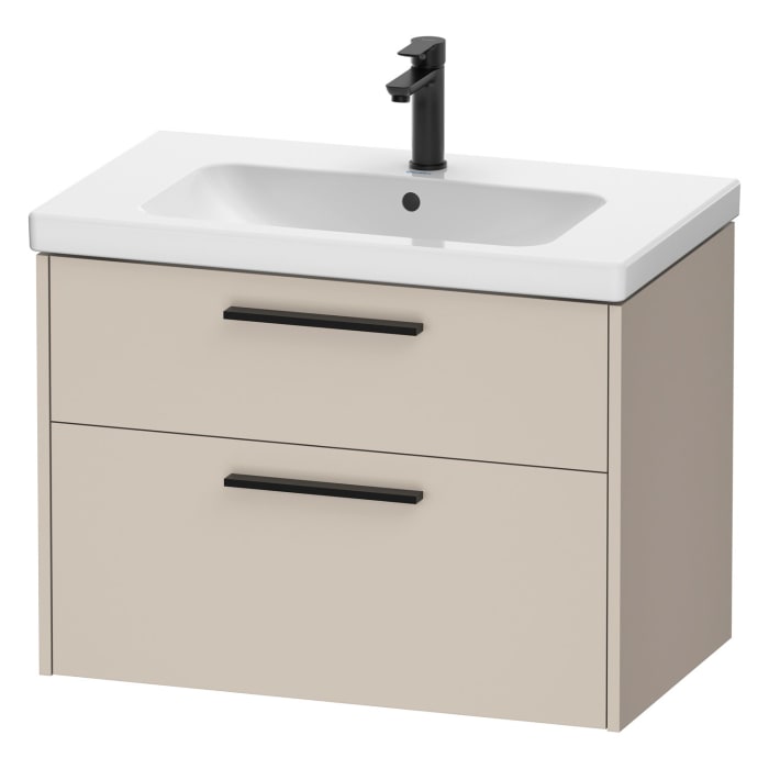 Duravit D-Code Waschtischunterbau 78,4 cm, 2 Auszüge, Griff diamantschwarz
