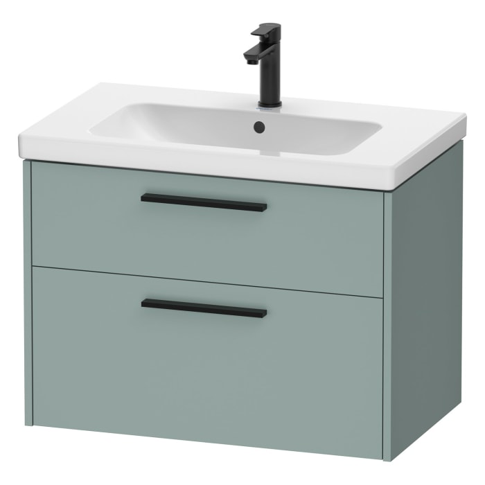 Duravit D-Code Waschtischunterbau 78,4 cm, 2 Auszüge, Griff diamantschwarz