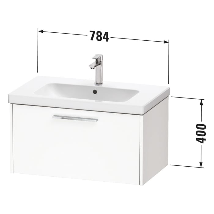 Duravit D-Code Waschtischunterbau 78,4 cm, 1 Auszug, Griff diamantschwarz