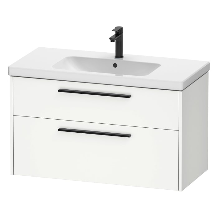 Duravit D-Code Waschtischunterbau 98,4 cm, 2 Auszüge, Griff diamantschwarz