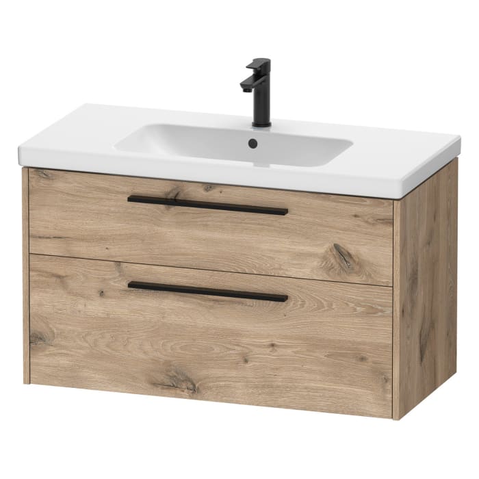 Duravit D-Code Waschtischunterbau 98,4 cm, 2 Auszüge, Griff diamantschwarz