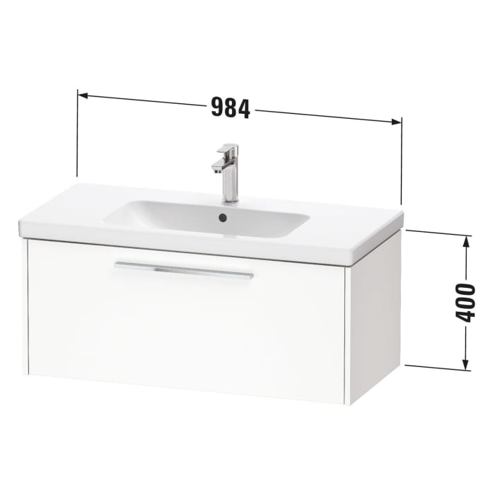 Duravit D-Code Waschtischunterbau 98,4 cm, 1 Auszug, Griff chrom